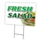 Signmission Fresh Salads Yard Sign & Stake outdoor plastic coroplast window, C-2436 Fresh Salads C-2436 Fresh Salads - alternate 1